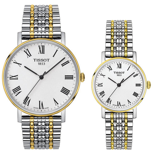  Shop Authentic Tissot Everytime Medium White Dial Two Tone Mesh Bracelet Watch For Men - T109.410.22.033.00 - Luxxuri