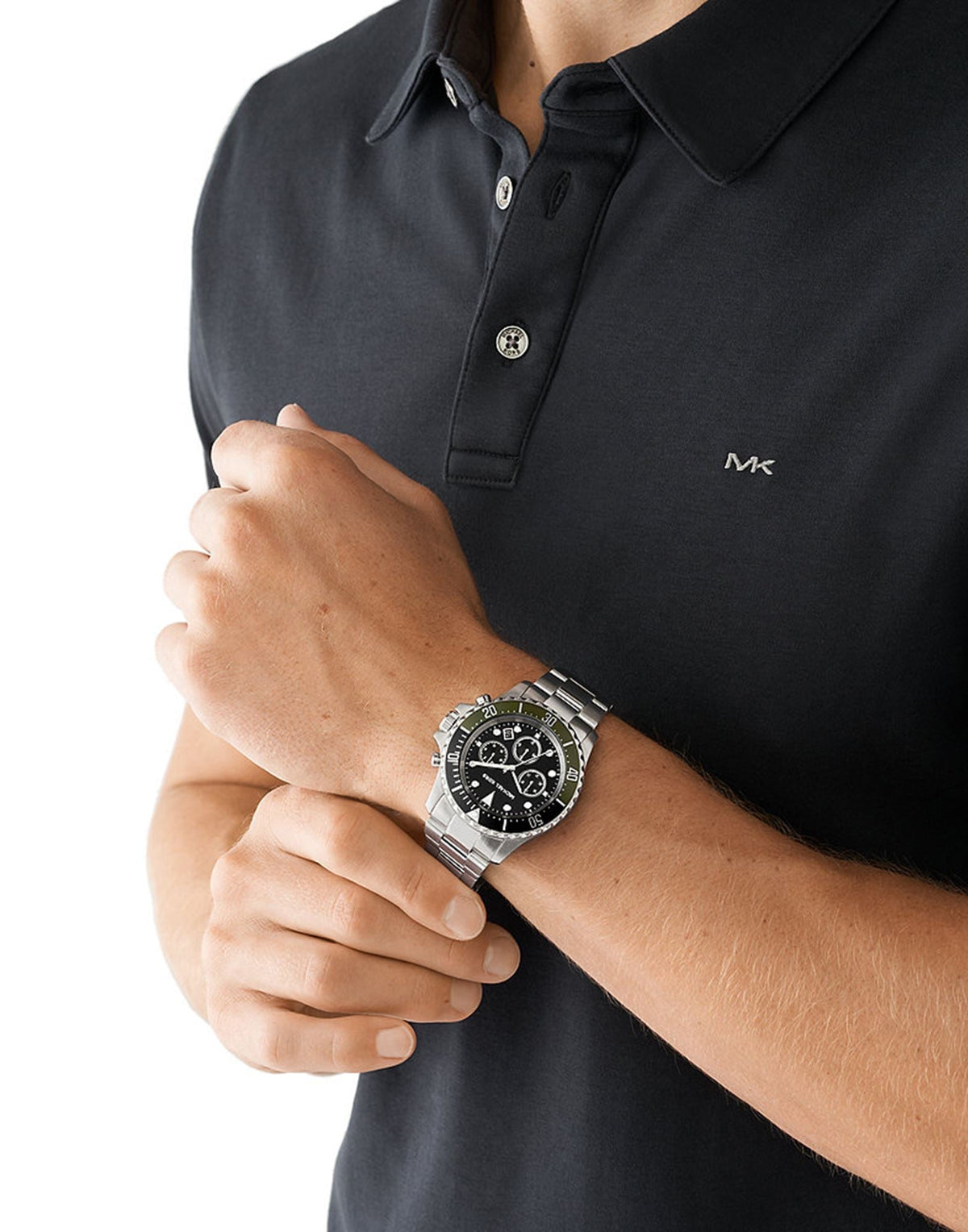  Shop Authentic Michael Kors Sullivan Chronograph Black Dial Grey Steel Strap Watch For Men - MK8970 - Luxxuri