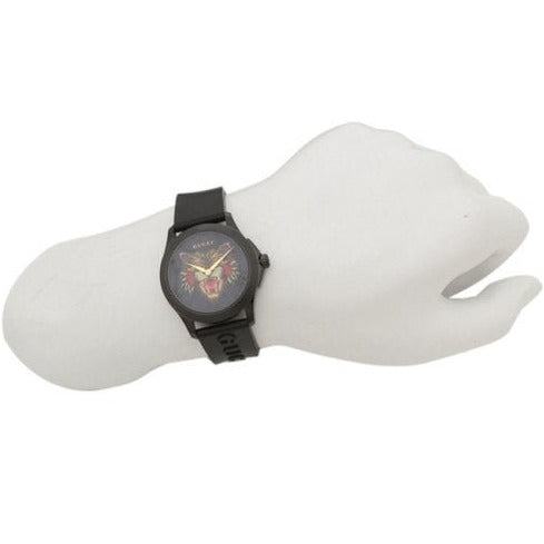  Shop Authentic Gucci G Timeless Cat Motif Black Dial Black Leather Strap Unisex Watch - YA1264021 - Luxxuri