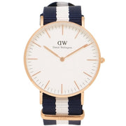  Shop Authentic Daniel Wellington Classic Glasgow White Dial Two Tone NATO Strap Watch For Women - DW00100031 - Luxxuri