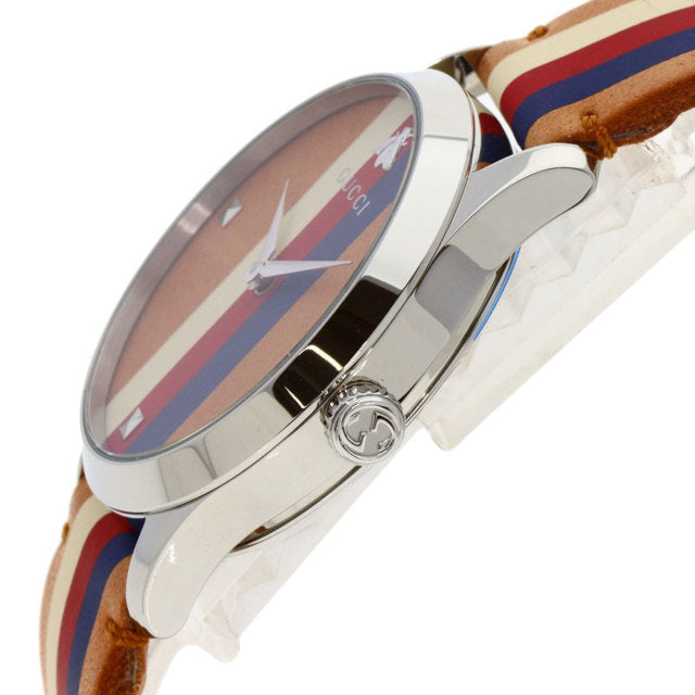  Shop Authentic Gucci G Timeless Quartz Brown Dial Brown Leather Strap Watch For Men - YA1264078 - Luxxuri