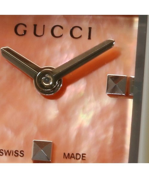  Shop Authentic Gucci G-Frame Square Mother of Pearl Orange Dial Orange Leather Strap Watch For Women - YA128532 - Luxxuri