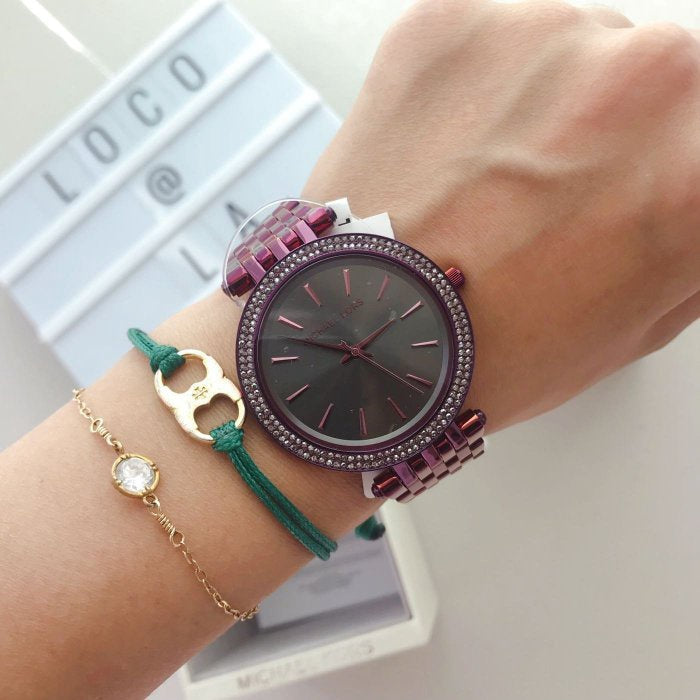  Shop Authentic Michael Kors Darci Black Dial Purple Steel Strap Watch for Women - MK3554 - Luxxuri