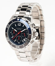 Coach Kent Chronograph Blue Dial Silver Steel Strap Watch for Men - 14602555