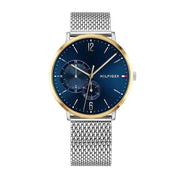  Shop Authentic Tommy Hilfiger Brooklyn Quartz Blue Dial Silver Mesh Bracelet Watch for Men - 1791505 - Luxxuri