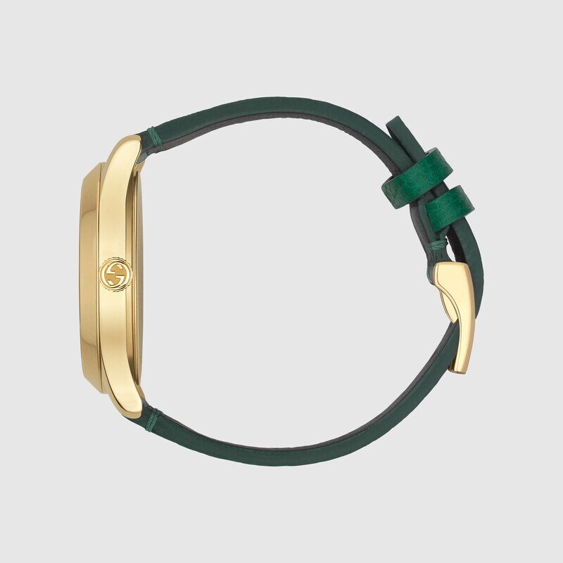 Shop Authentic Gucci G Timeless Bee Green Dial Green Leather Strap Watch For Women - YA1264065 - Luxxuri