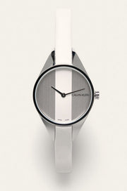  Shop Authentic Calvin Klein Rebel White Dial White Leather Strap Watch for Women - K8P231L6 - Luxxuri