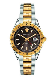  Shop Authentic Versace Hellenyium GMT Black Dial Two Tone Steel Strap Watch for Men - V11040015 - Luxxuri