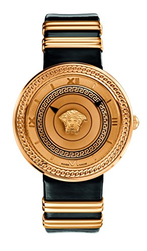  Shop Authentic Versace V Metal Icon Gold Dial Black & Gold Strap Watch for Women - VLC030014 - Luxxuri
