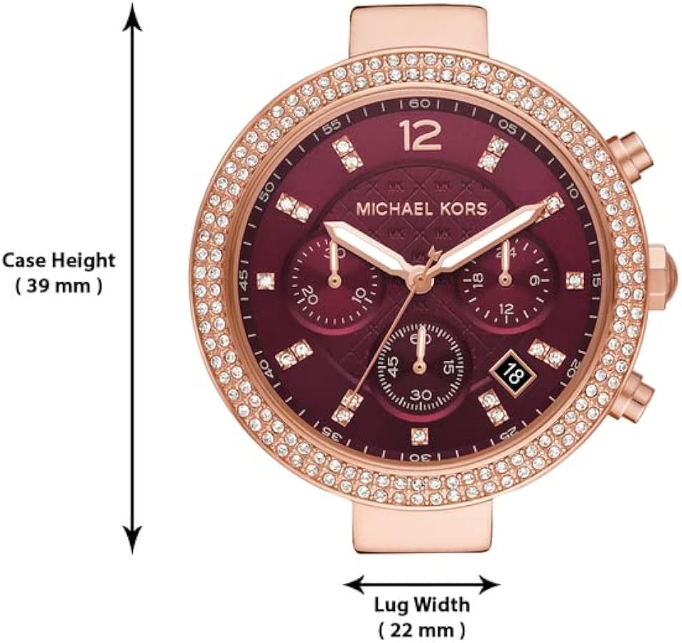  Shop Authentic Michael Kors Parker Chronograph Red Dial Red Leather Strap Watch For Women - MK6986 - Luxxuri