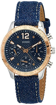  Shop Authentic Guess Marina Chronograph Blue Dial Blue Denim Strap Watch For Women - W1057L1 - Luxxuri