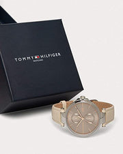  Shop Authentic Tommy Hilfiger Angela Silver Dial Cream Leather Strap Watch for Women - 1782123 - Luxxuri