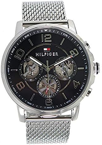  Shop Authentic Tommy Hilfiger Chronograph Black Dial Silver Mesh Bracelet Watch for Men - 1791292 - Luxxuri