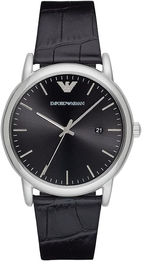  Shop Authentic Emporio Armani Luigi Quartz Black Dial Black Leather Strap Watch For Men - AR2500 - Luxxuri