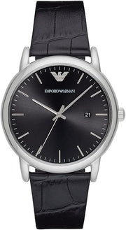  Shop Authentic Emporio Armani Luigi Quartz Black Dial Black Leather Strap Watch For Men - AR2500 - Luxxuri
