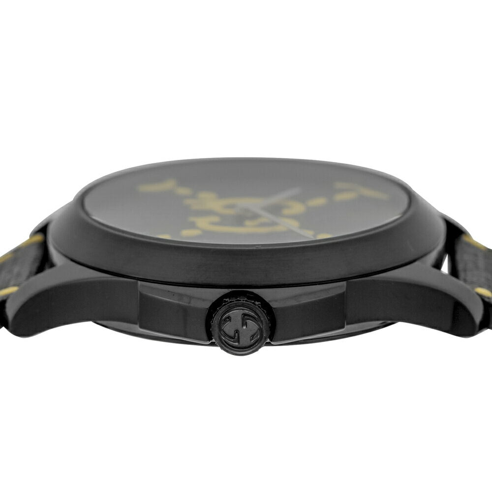  Shop Authentic Gucci G Timeless Ghost Black Dial Black Leather Strap Watch For Men - YA1264019 - Luxxuri