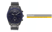  Shop Authentic Michael Kors Accelerator Chronograph Blue Dial Grey Steel Strap Watch For Men - MK9111 - Luxxuri