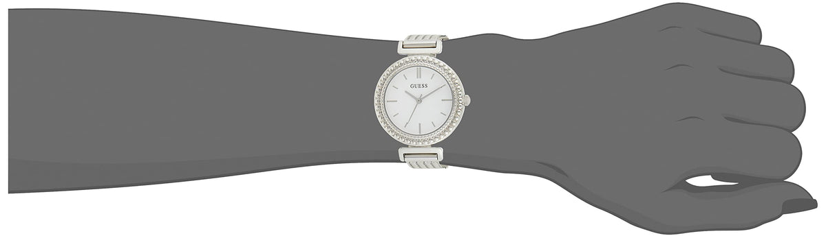  Shop Authentic Guess Quartz Silver Dial Silver Mesh Bracelet Watch For Women - W1152L1 - Luxxuri