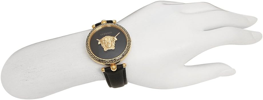  Shop Authentic Versace Palazzo Empire Black Dial Black Leather Strap Watch for Women - VCO020017 - Luxxuri