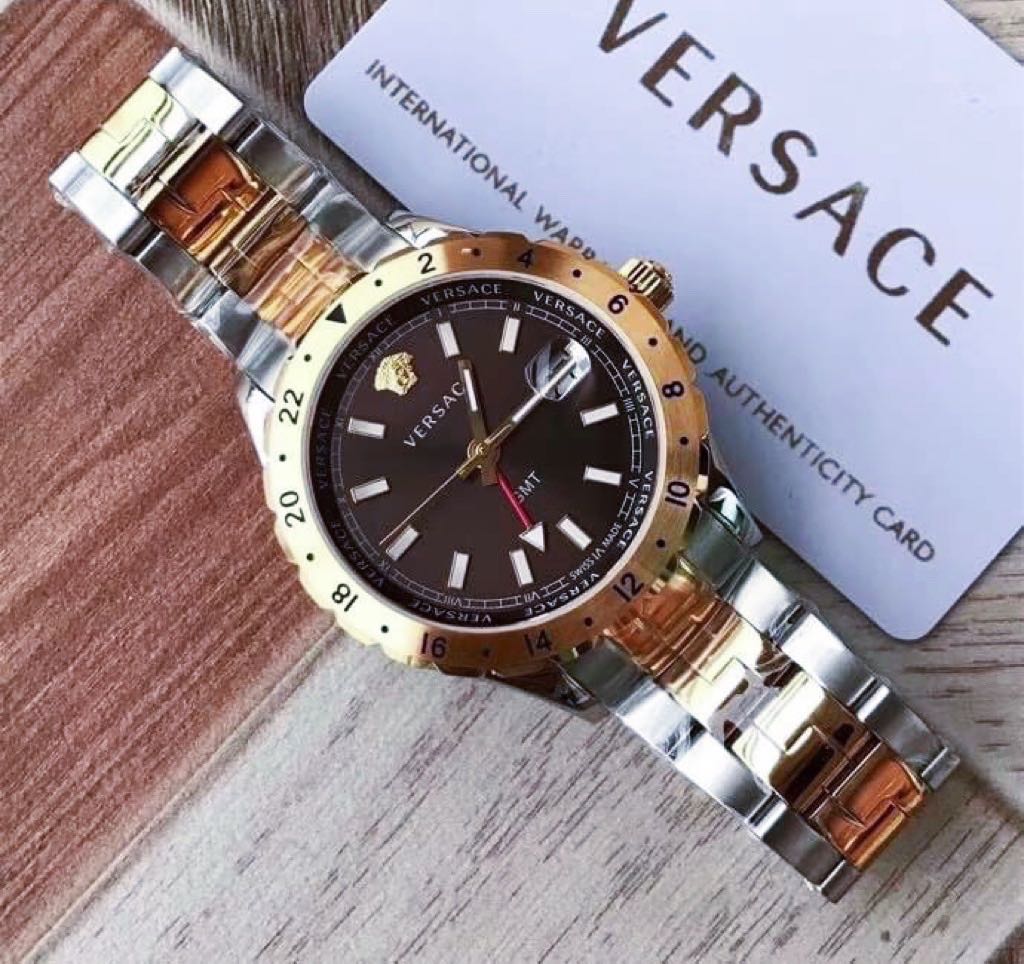  Shop Authentic Versace Hellenyium Quartz Brown Dial Two Tone Steel Strap Watch For Men - V11040015 - Luxxuri