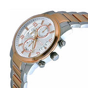  Shop Authentic Guess Exec Chronograph White Dial Two Tone Steel Strap Watch for Men - W0075G2 - Luxxuri