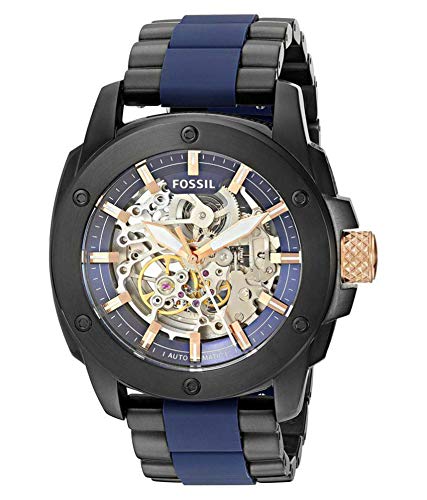  Shop Authentic Fossil Modern Machine Automatic Skeleton Blue Dial Two Tone Steel Strap Watch for Men - ME3133 - Luxxuri