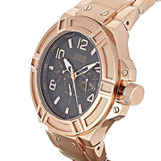 Shop Authentic Guess Rigor Multi Function Black Dial Rose Gold Steel Strap Watch For Men - W0218G3 - Luxxuri
