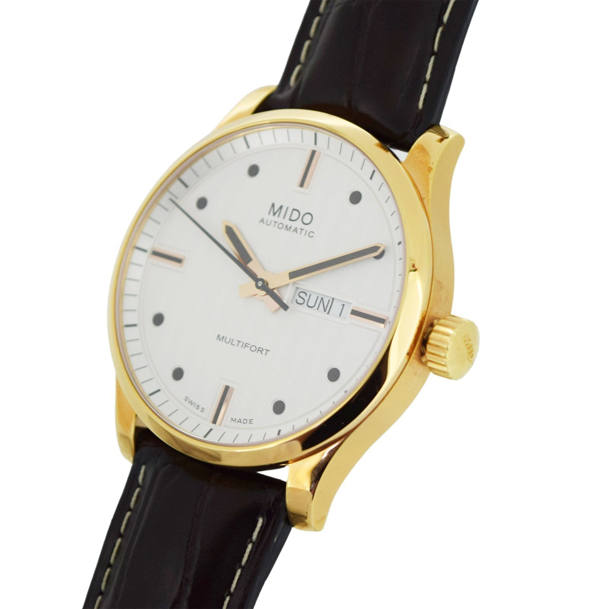  Shop Authentic Mido Multifort Automatic Silver Dial Brown Leather Strap Watch For Men - M005.430.36.031.80 - Luxxuri
