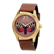  Shop Authentic Gucci G Timeless Butterfly Brown Dial Brown Leather Strap Watch For Women - YA1264063 - Luxxuri