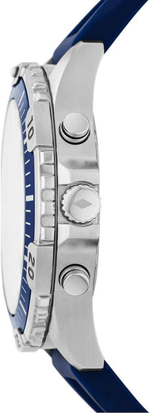  Shop Authentic Fossil Garrett Chronograph Blue Dial Blue Rubber Strap Watch for Men - FS5709 - Luxxuri