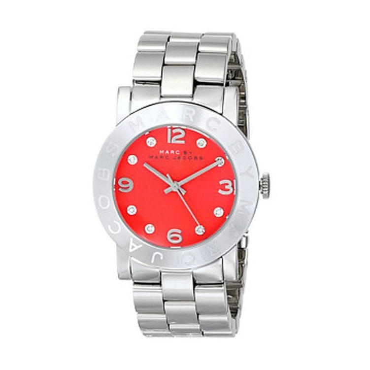  Shop Authentic Marc Jacobs Amy Red Dial Silver Steel Strap Watch for Women - MBM3302 - Luxxuri