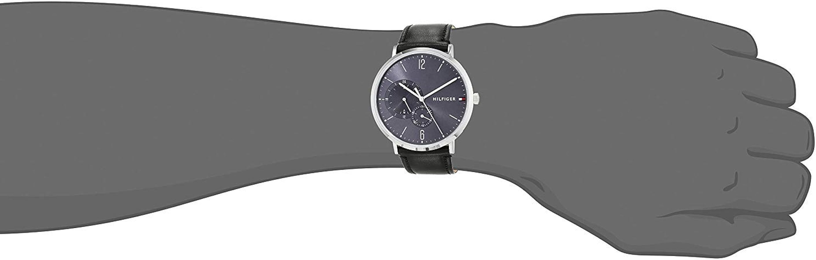  Shop Authentic Tommy Hilfiger Brooklyn Black Dial Black Leather Strap Watch for Men - 1791509 - Luxxuri