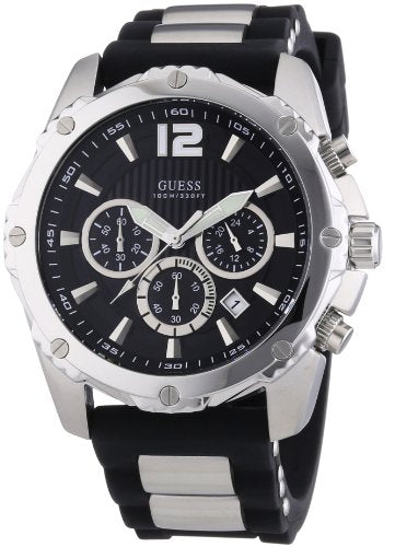  Shop Authentic Guess Intrepid Chronograph Black Dial Two Tone Steel Strap Watch for Men - W0167G1 - Luxxuri