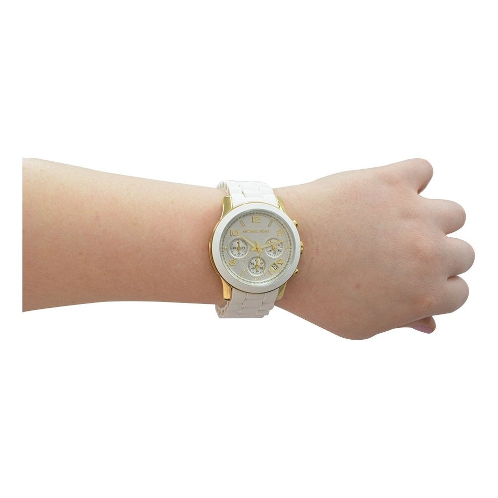  Shop Authentic Michael Kors Runway White Dial White Steel Strap Watch for Women - MK5145 - Luxxuri