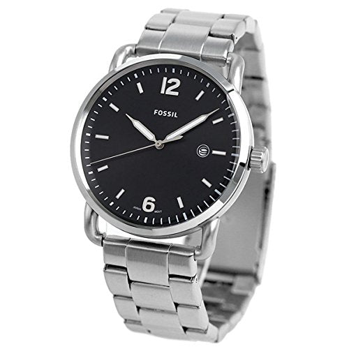 Shop Authentic Fossil The Commuter Black Dial Silver Steel Strap Watch for Men - FS5391 - Luxxuri