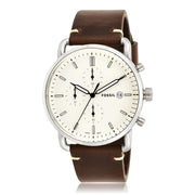  Shop Authentic Fossil The Commuter White Dial Brown Leather Strap Watch for Men - FS5402 - Luxxuri
