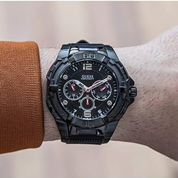  Shop Authentic Guess Genesis Quartz Black Dial Black Silicone Strap Watch For Men - W1254G2 - Luxxuri