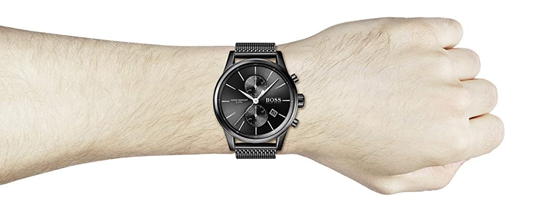  Shop Authentic Hugo Boss Associate Black Dial Black Mesh Bracelet Watch for Men - 1513769 - Luxxuri