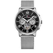  Shop Authentic Tommy Hilfiger Chronograph Black Dial Silver Mesh Bracelet Watch for Men - 1791292 - Luxxuri