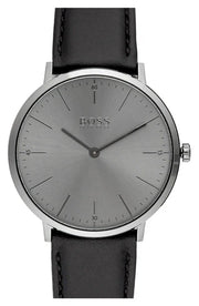  Shop Authentic Hugo Boss Modern Grey Dial Black Leather Strap Watch for Men - 1513540 - Luxxuri