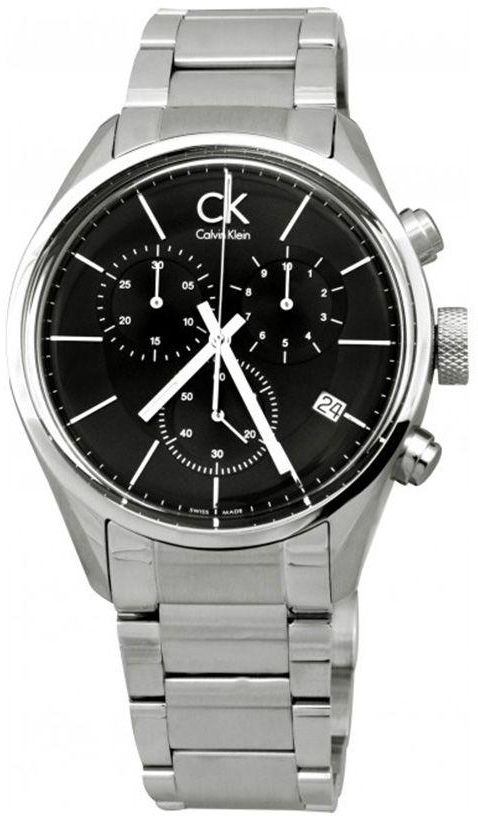  Shop Authentic Calvin Klein Masculine Chronograph Black Dial Silver Steel Strap Watch for Men - K2H27104 - Luxxuri