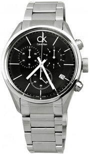  Shop Authentic Calvin Klein Masculine Chronograph Black Dial Silver Steel Strap Watch for Men - K2H27104 - Luxxuri
