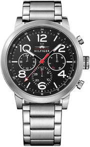  Shop Authentic Tommy Hilfiger Jake Chronograph Black Dial Silver Steel Strap Watch for Men - 1791234 - Luxxuri