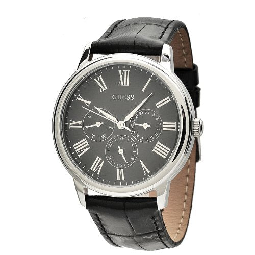  Shop Authentic Guess Wafer Analog Black Dial Black Leather Strap Watch For Men - W70016G1 - Luxxuri