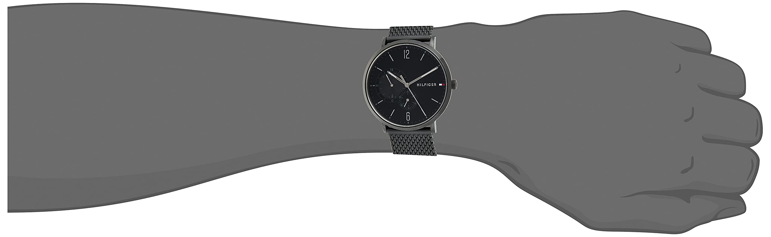  Shop Authentic Tommy Hilfiger Brooklyn Black Dial Black Mesh Bracelet Watch for Men - 1791507 - Luxxuri