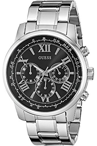  Shop Authentic Guess Horizon Chronograph Quartz Black Dial Silver Steel Strap Watch For Men - W0379G1 - Luxxuri