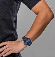  Shop Authentic Tommy Hilfiger Kyle Quartz Blue Dial Black Steel Strap Watch for Men - 1791633 - Luxxuri