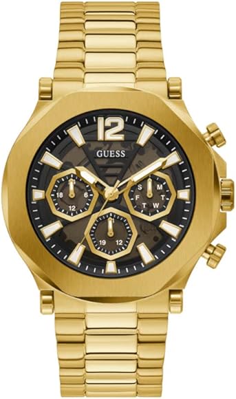  Shop Authentic Guess Edge Chronograph Black Dial Gold Steel Strap Watch For Men - GW0539G2 - Luxxuri