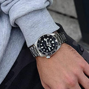  Shop Authentic Seiko 5 Sports Automatic Day Date Black Dial Silver Steel Strap Watch for Men - SRPD55K1 - Luxxuri