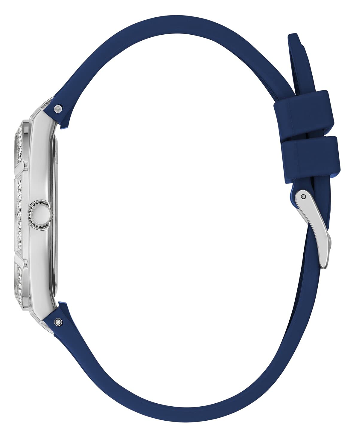  Shop Authentic Guess Cosmo Diamonds Silver Dial Blue Rubber Strap Watch for Women - GW0034L5 - Luxxuri